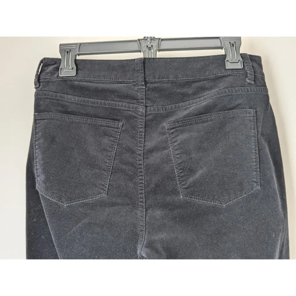 Talbots Curvy Ladies Sz6 Black Velvet Pants Holiday Party Preppy